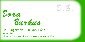dora burkus business card