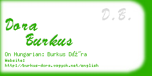 dora burkus business card